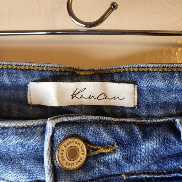 KanCan Estilo Distressed Ankle Skinny Jeans Medium Wash Step Hem - Picture 5 of 7